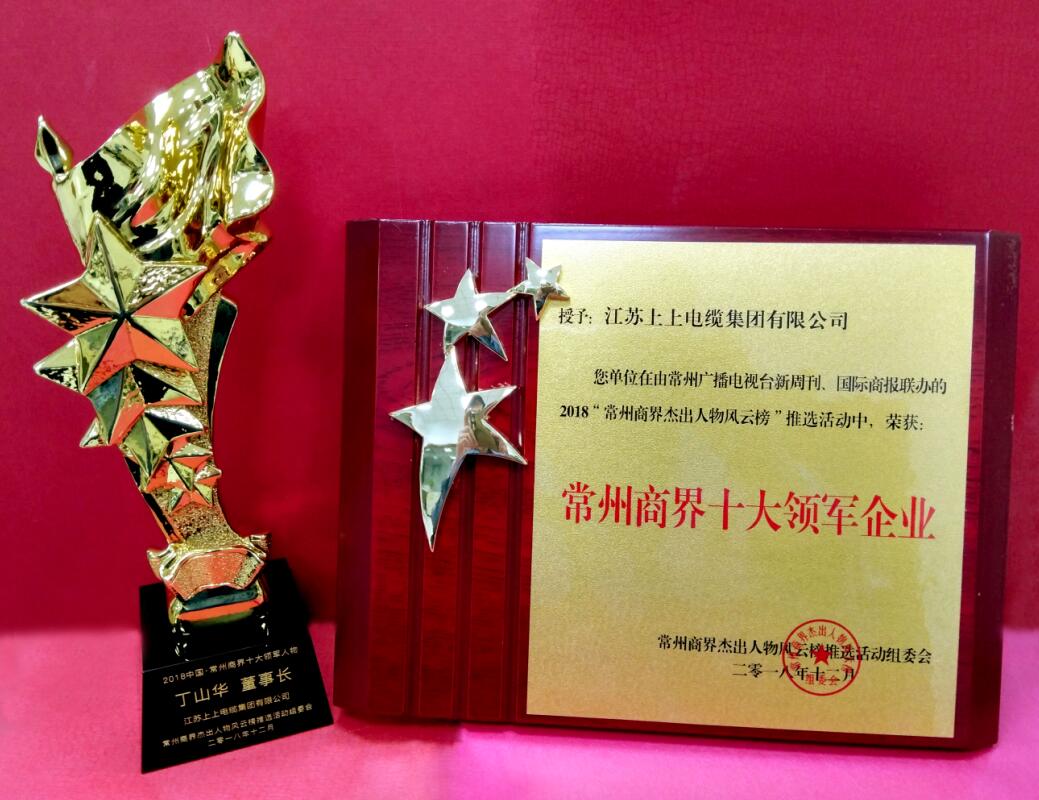 2018年12月6日，丁山华董事长荣获“常州商界十大领武士物”